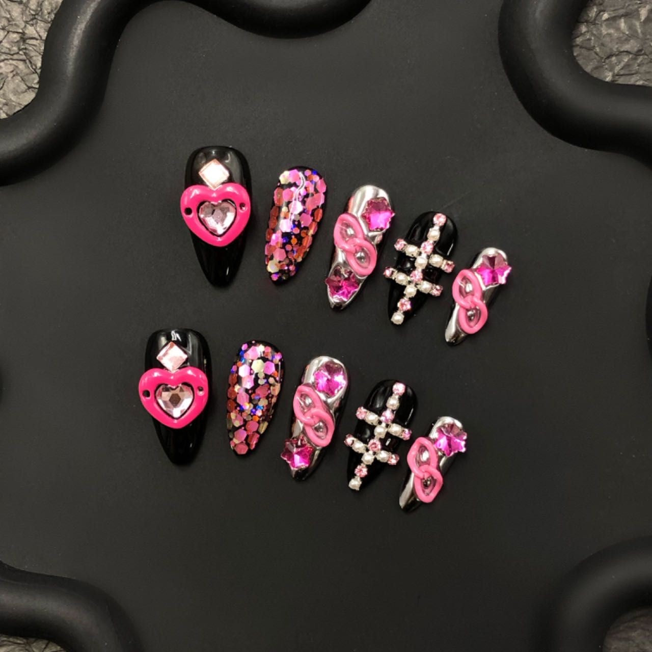 Short press-on nails CR167 M