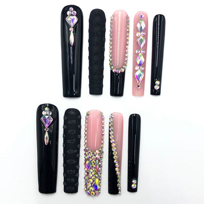 Press-on coffin nail tips salon-grade CR17 M