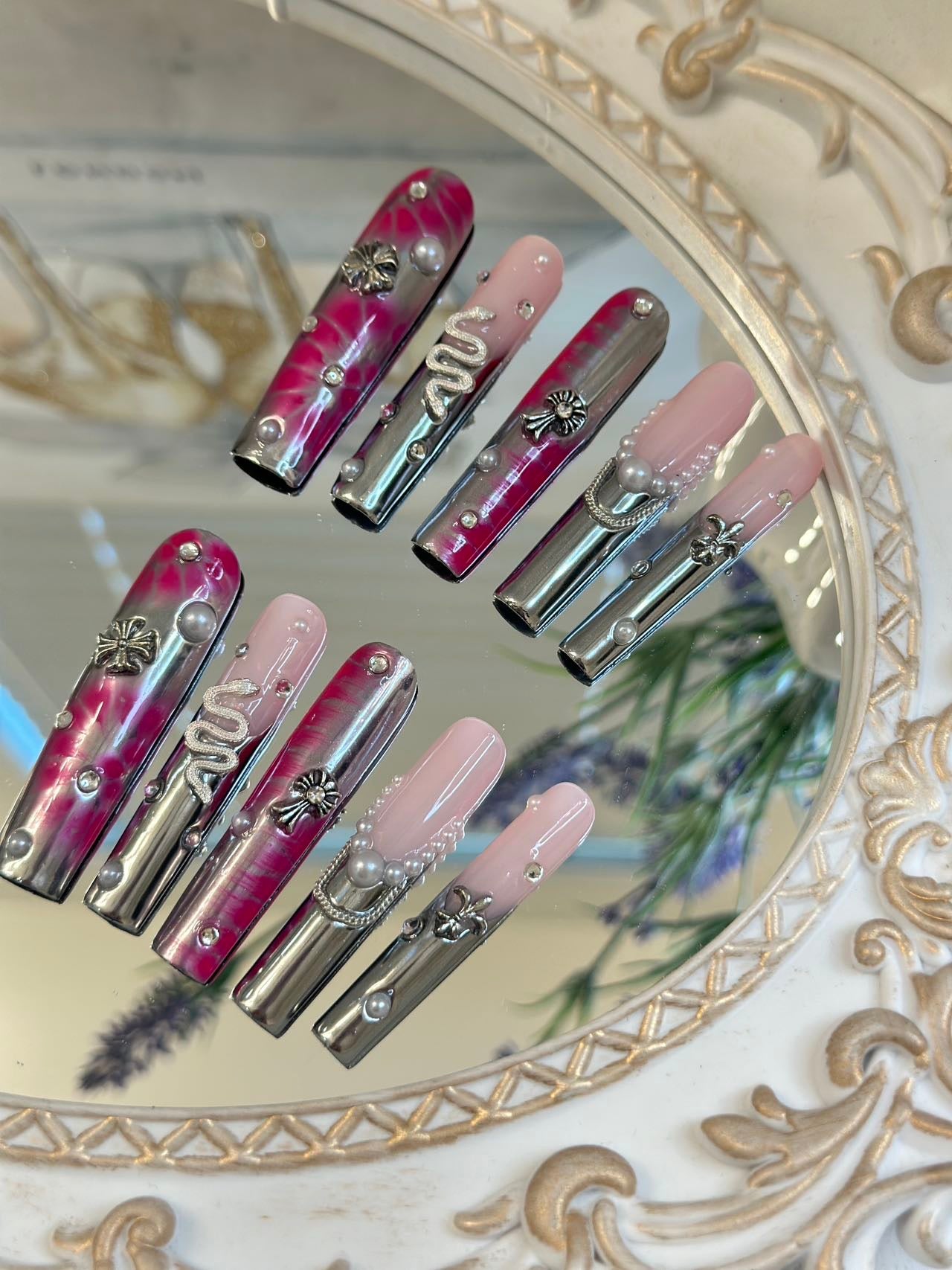 Press-on coffin nail tips CR51 L