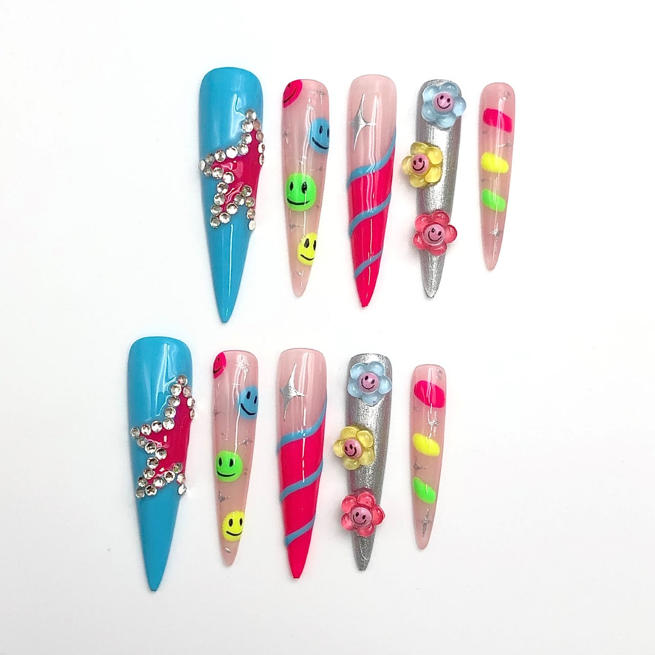Press-on coffin nail tips salon-grade CR70 L