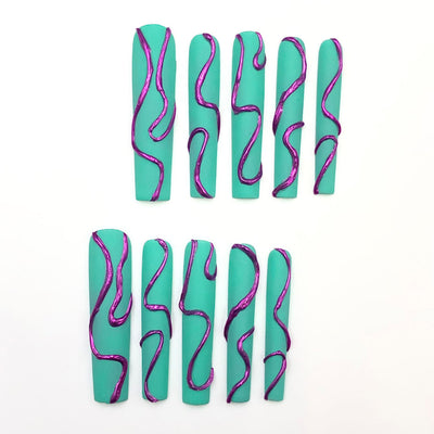 Press-on coffin nail tips salon-grade CR92 M