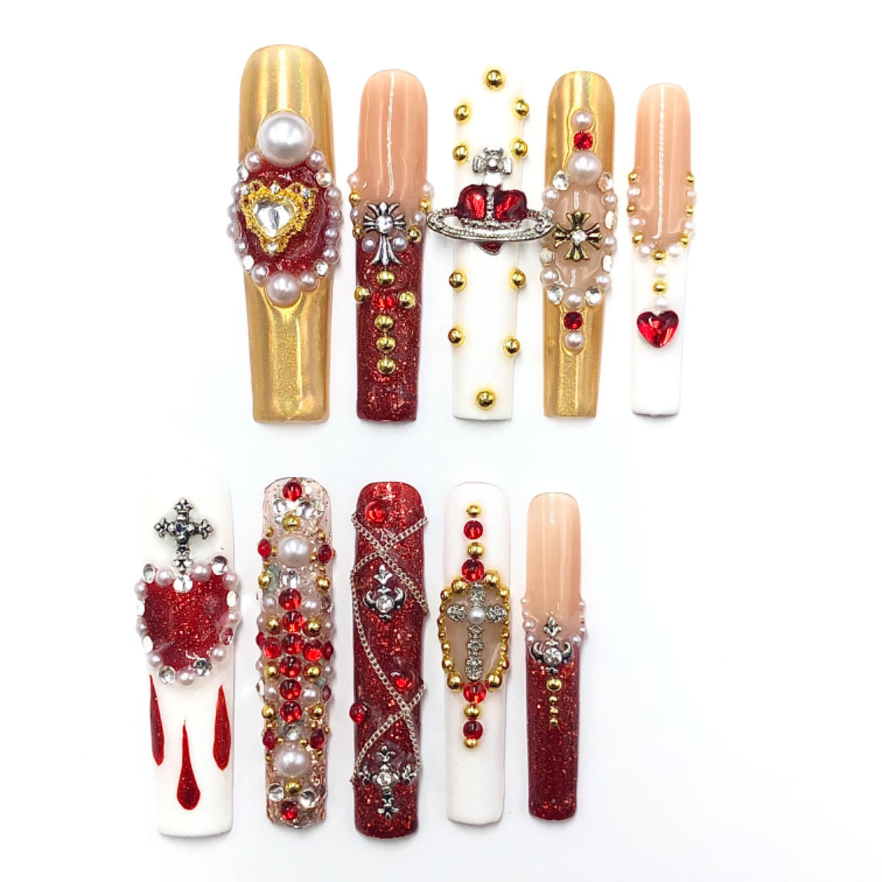 Press-on coffin nail tips salon-grade CR24 S