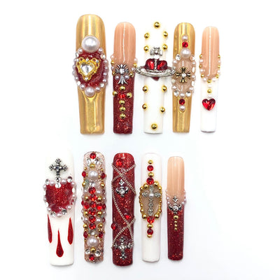 Press-on coffin nail tips salon-grade CR24 S