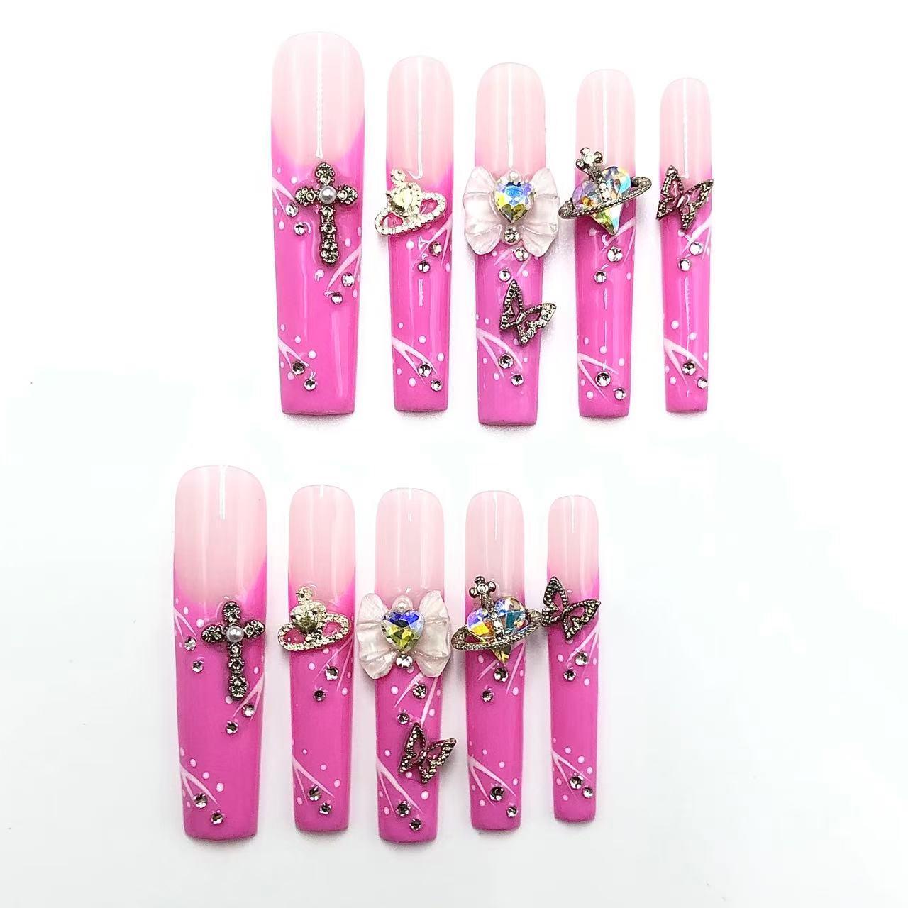 Press-on coffin nail tips salon-grade CR76 S
