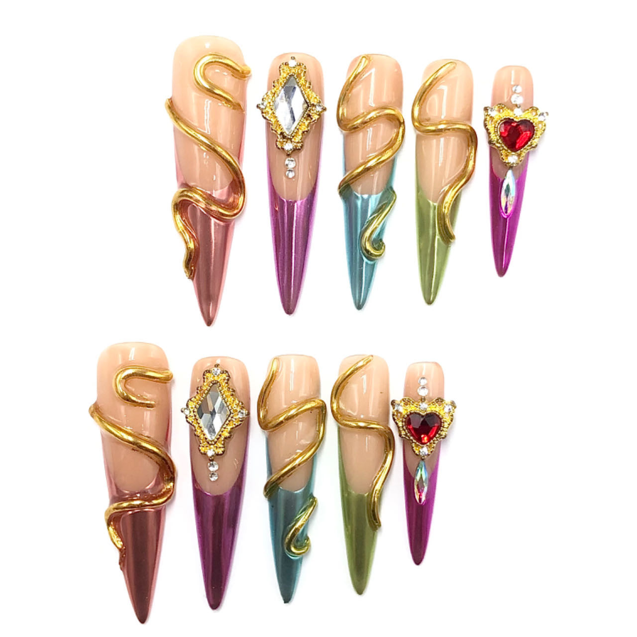 Press-on coffin nail tips salon-grade CR13 S