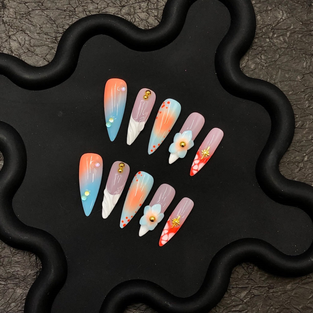 Short press-on nails CR144 M
