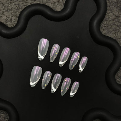 Short press-on nails CR130 M