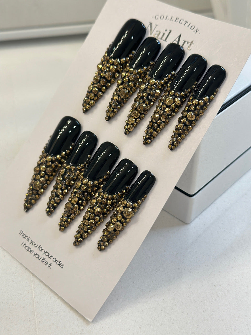 Press-on coffin nail tips MM1009 S