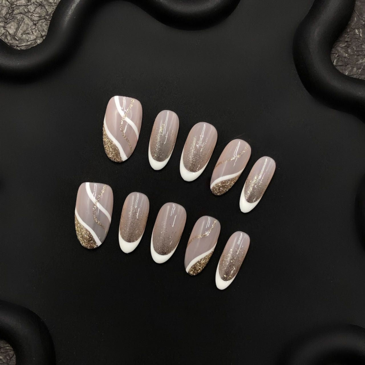 Short press-on nails CR171 S
