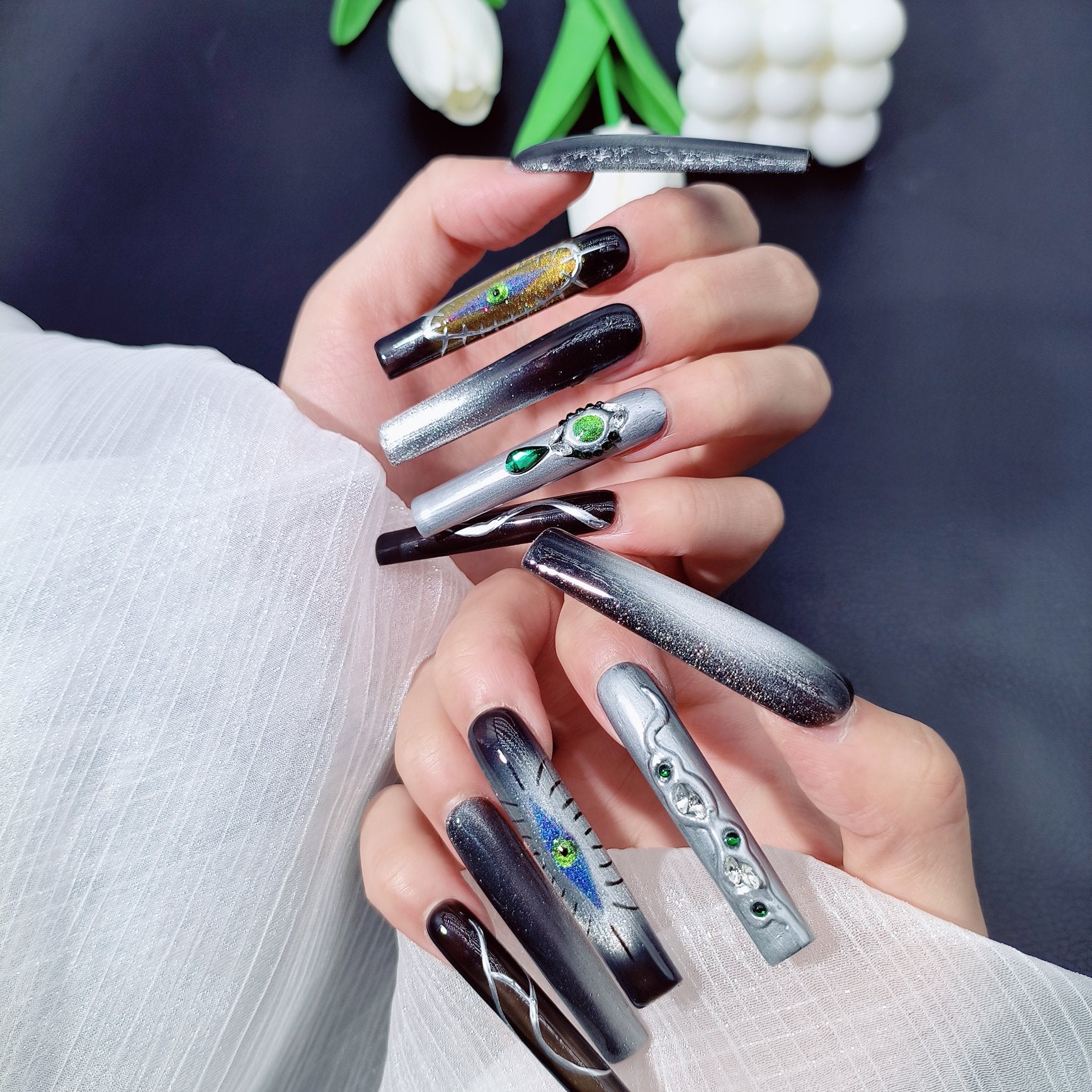 Press-on coffin nail tips OM1101 S