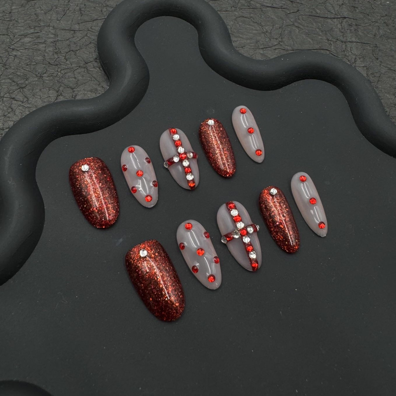 Short press-on nails CR154 L
