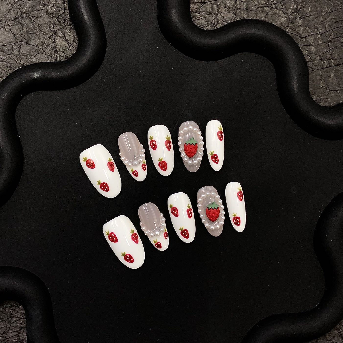 Short press-on nails CR158 L
