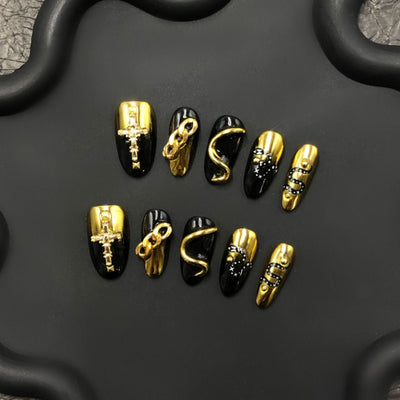 Short press-on nails CR165 M