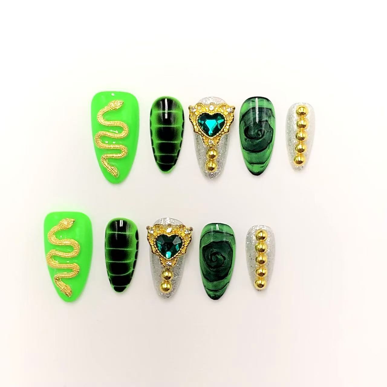 Short press-on nails CR58 M