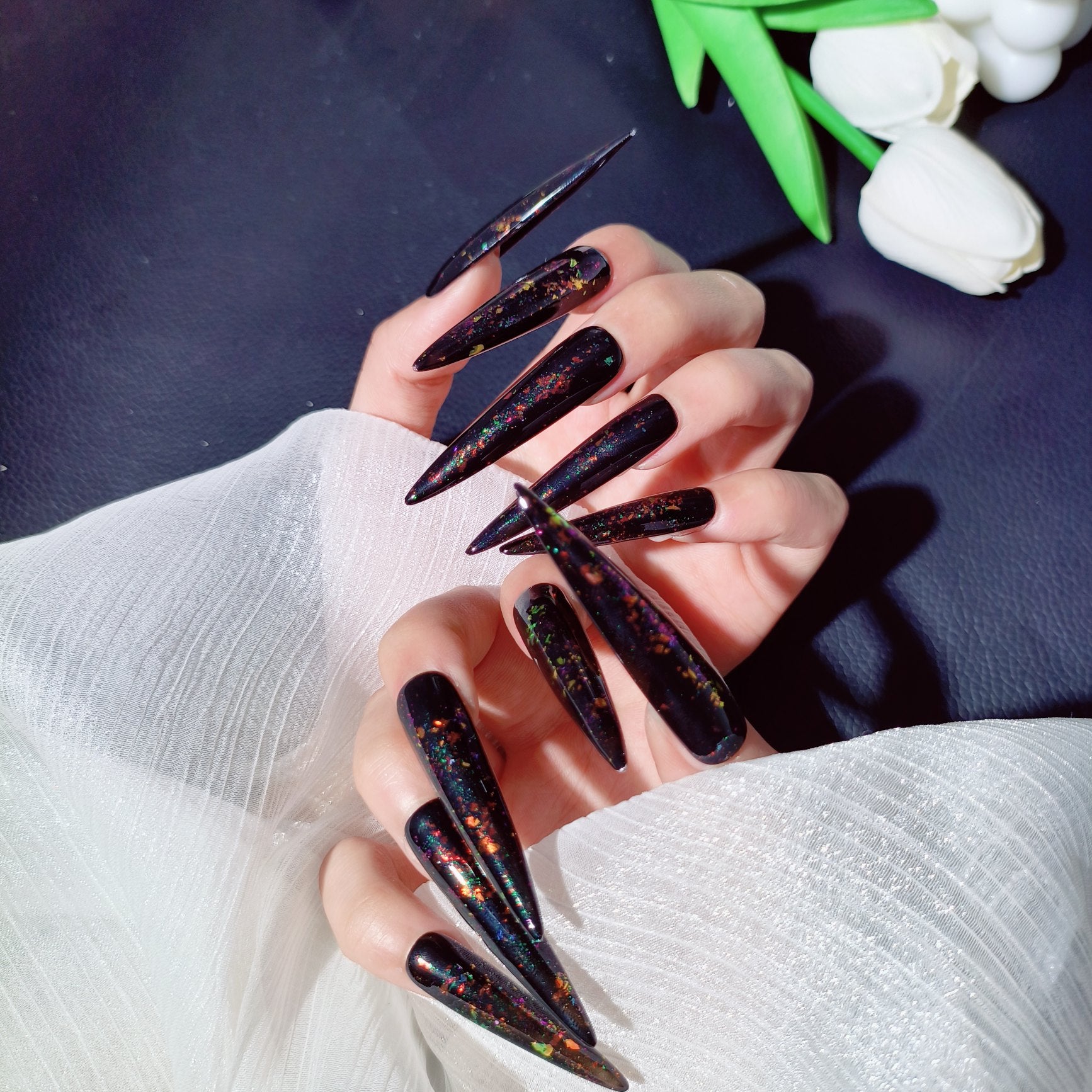 Press-on coffin nail tips OM1141 M