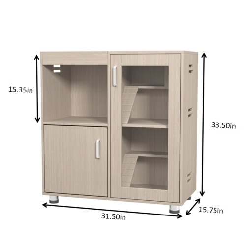 4-tier wooden guinea pig and hamster cage with lockable doors, main product photo
