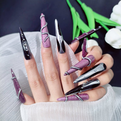 Press-on coffin nail tips OM1146 – gallery 5