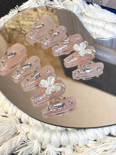 Press-on nails A073 (Translucent 3D Butterfly) – gallery 5