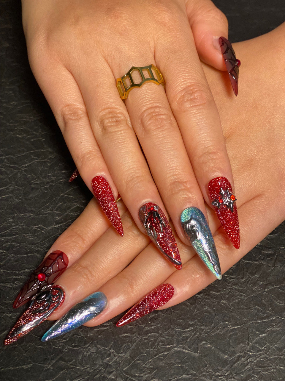 Press-on nails D52 (Halloween Armor) – gallery 7