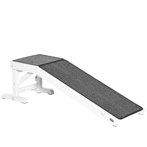 Carpeted wooden dog bed ramp with non-slip surface, main product photo