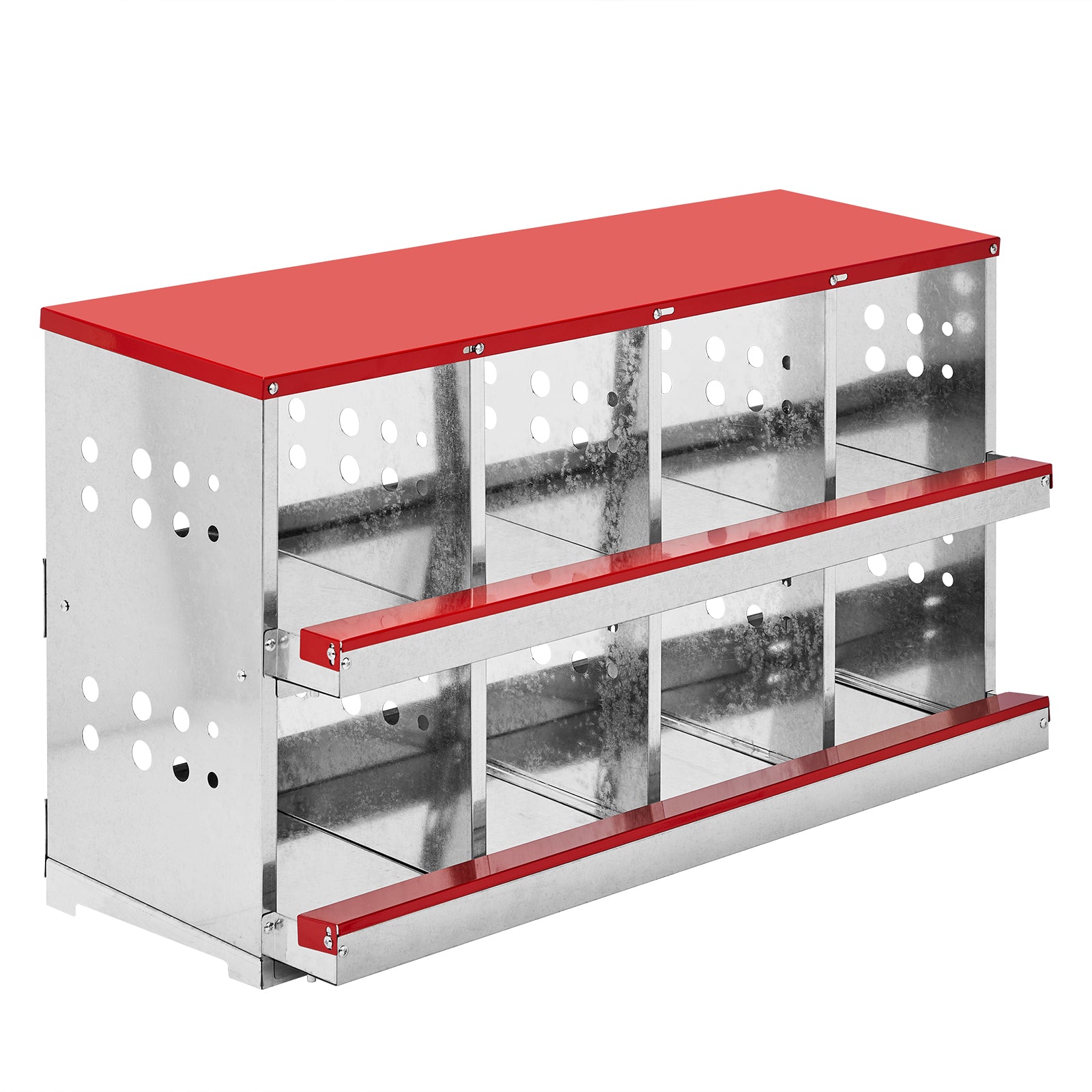 Mile High Life 8-compartment iron chicken nesting box with sloping roof — view 7
