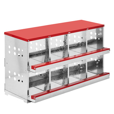 Mile High Life 8-compartment iron chicken nesting box with sloping roof — view 7