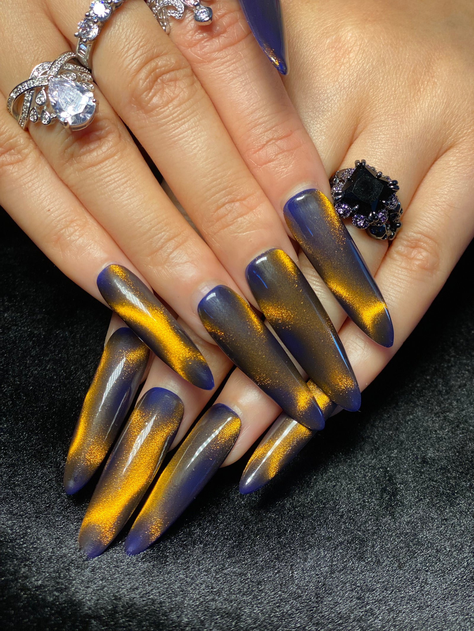 45mm Extra-Long Nail Stickers — 0M1077, No-Glue Handmade, 10pc Set