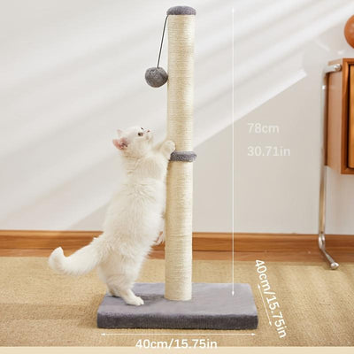 Mile High Life sisal rope cat scratching post with hanging ball toy — view 14