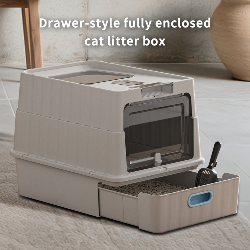 Drawer Type Cat Litter Box | Pull-Out Tray Litter Pan – gallery 5