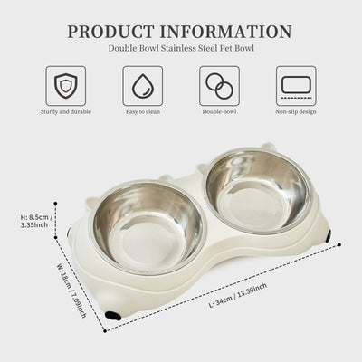 Macaron Stainless Steel Pet Bowl (4 Colors) | Anti-Slip Cat & Dog Bowl – Yellow