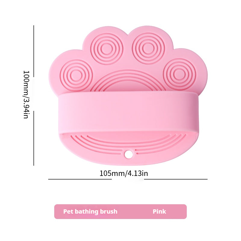 Mile High Life silicone pet bath and massage brush for dogs and cats, main product photo