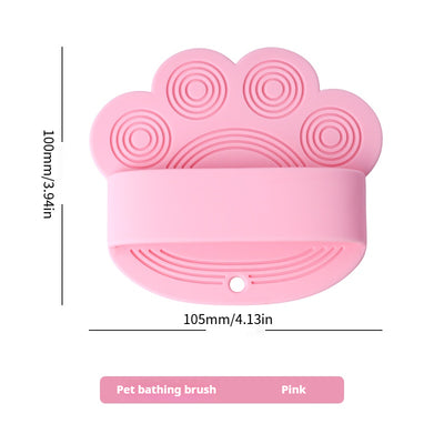 Mile High Life silicone pet bath and massage brush for dogs and cats, main product photo