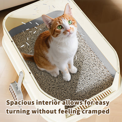 Double Door Cat Litter Box — Grey | Enclosed Hooded Litter Pan – gallery 9