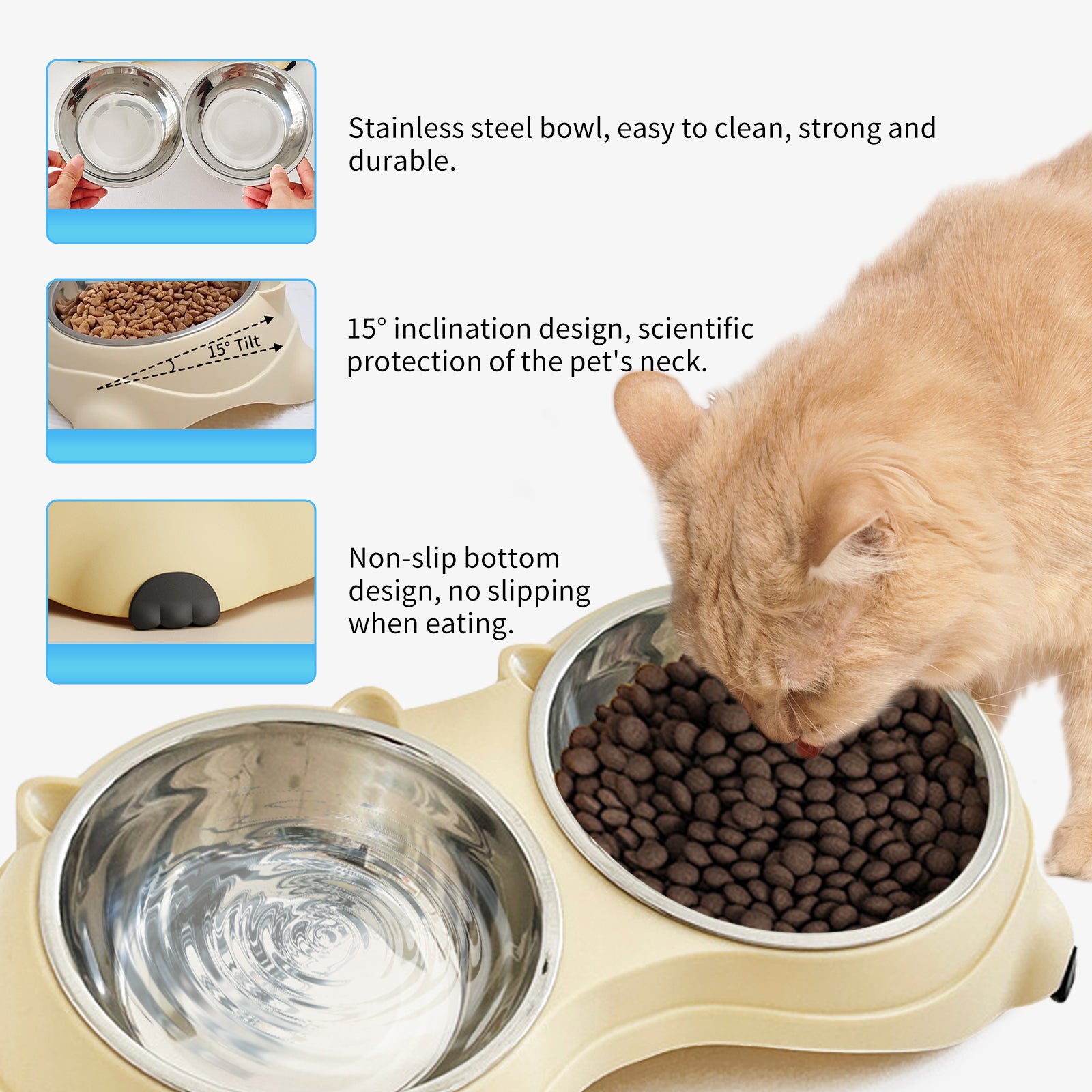 Macaron Stainless Steel Pet Bowl (4 Colors) | Anti-Slip Cat & Dog Bowl – gallery 6