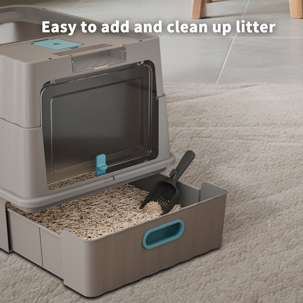 Drawer Type Cat Litter Box | Pull-Out Tray Litter Pan – gallery 6