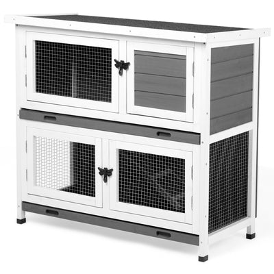 Mile High Life 2-story cedar chicken and rabbit hutch with pull-out tray — view 8