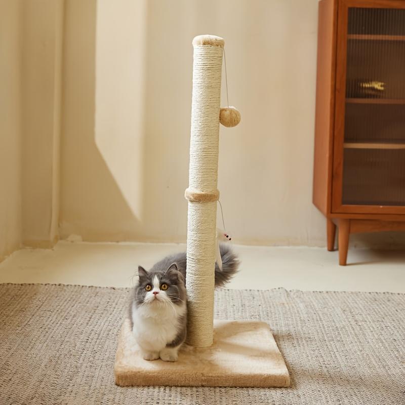 Mile High Life sisal rope cat scratching post with hanging ball toy — view 8