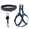 Mile High Life Night Reflective Double Adjustable Band Nylon Small Puppy Pet Dog Combo Collar Leash and Harness Set