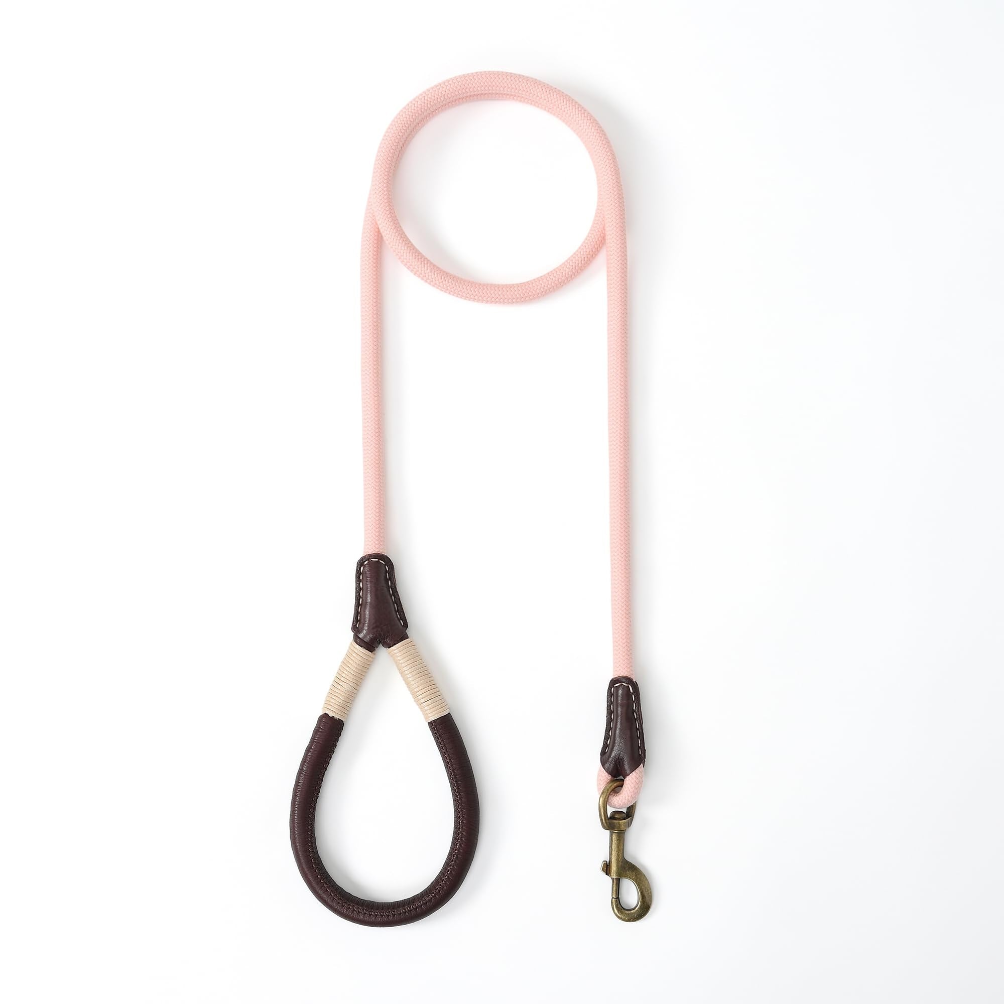 Mile High Life Dog Leash | Strong Rope Dog Leash w Soft Leather Wrapped Handle | 4/5/6 Feet Dog Leash w Heavy Duty Clasp | Rope Leash for Small Medium Large Dogs | Diameter 1/2"