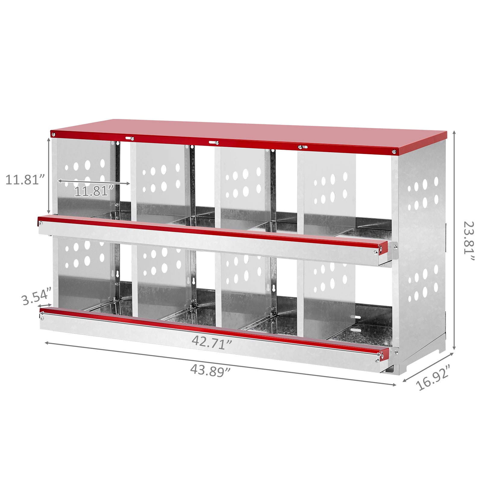 Mile High Life 8-compartment iron chicken nesting box with sloping roof — view 6