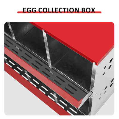 Mile High Life 8-compartment iron chicken nesting box with sloping roof — view 5