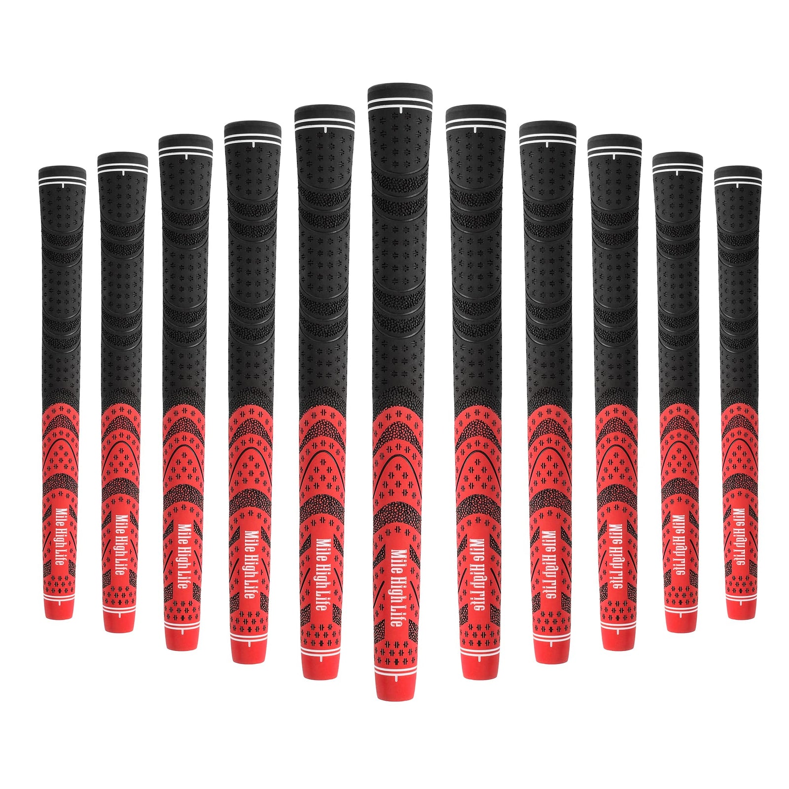 Mile High Life Golf Grips 13 Pack / 3 Pack - All-weather Soft Rubber Golf Club Grips - High Shock Absorption, Enhanced Traction - Standard, Midsize & Jumbo Size (core 0.58"-0.61")