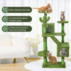 Mile High Life | Multi-Level Cat Tree Condo 58" for Large Cats | Hammock and Cactus Scratching Posts Tree for Kittens | Tall Cat Climbing Stand with Cute Hanging Ball & Toys for Play Houses