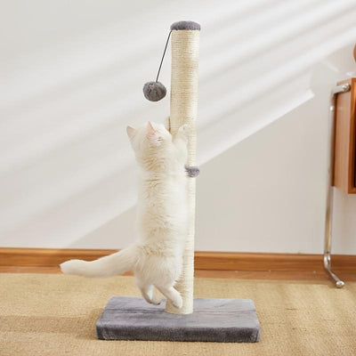 Mile High Life sisal rope cat scratching post with hanging ball toy — view 7