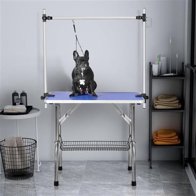 Mile High Life 46-inch folding pet grooming table with non-slip surface, main product photo