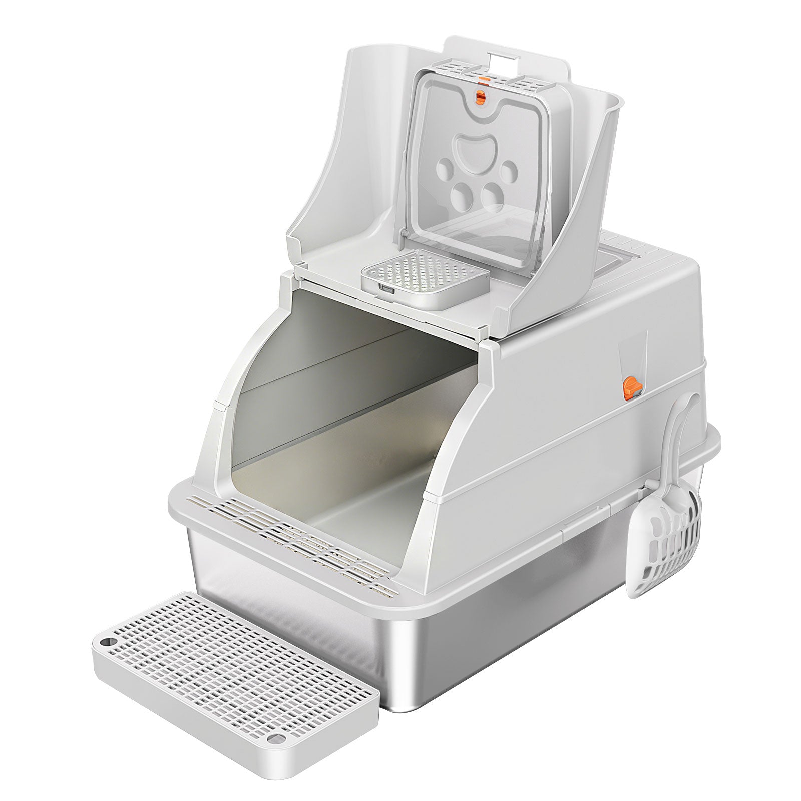 A15 Stainless Steel Cat Litter Box — Grey | Heavy-Duty Litter Pan – gallery 2