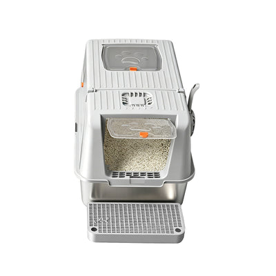A15 Stainless Steel Cat Litter Box — Grey | Heavy-Duty Litter Pan – gallery 3