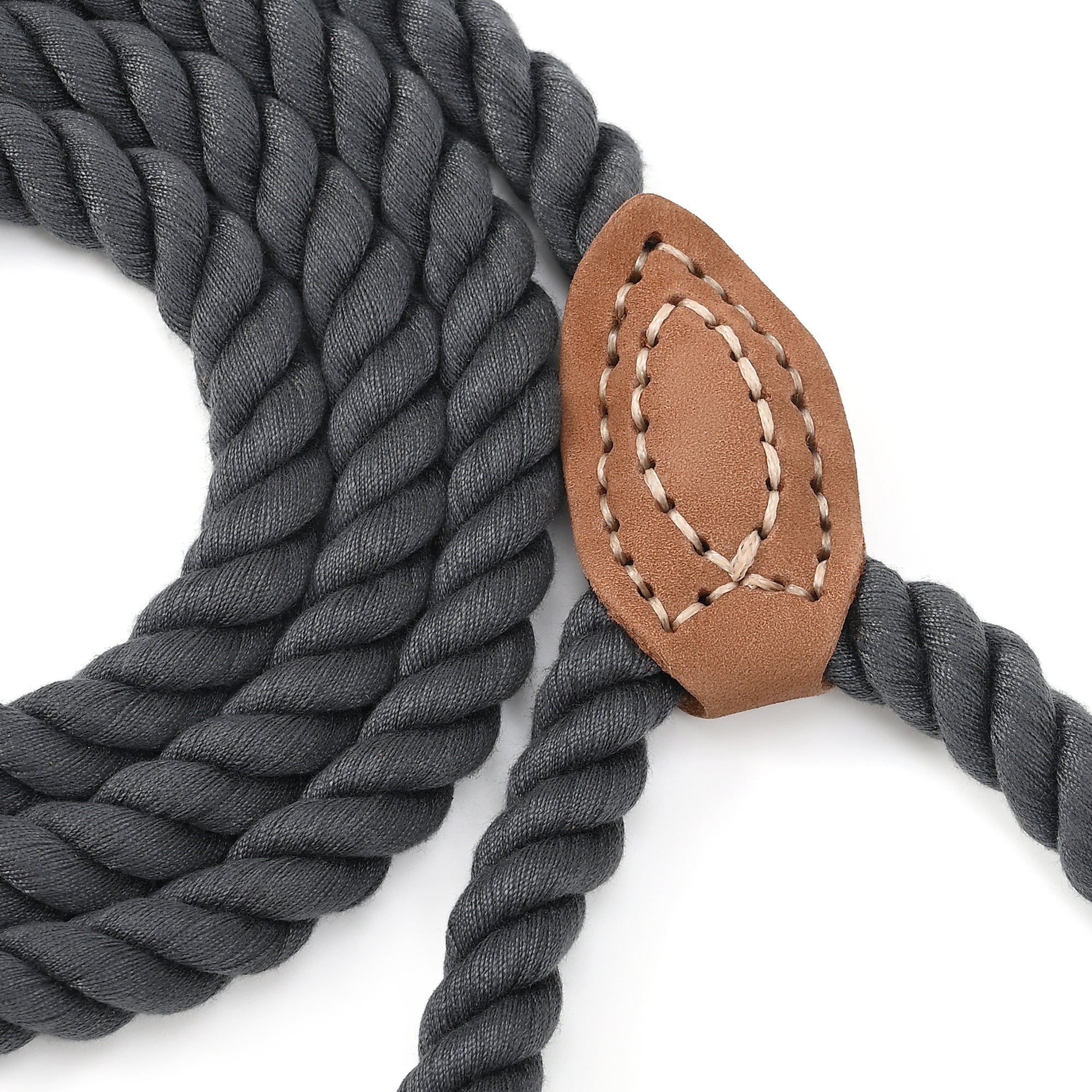 Mile High Life Short Dog Leash | Braided Cotton Rope Dog Leashes with Leather Tailor Tip | 18 Inch Dog Leash w Heavy Duty Metal Clasp | Wedding Dog Leash