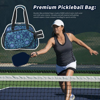 Premium Pickleball Bags | PickleBall Tote Bag for Women | Women’s Hand/Shoulder Gym Bag w Water Bottle Holder | With Racquet/Paddle Holder