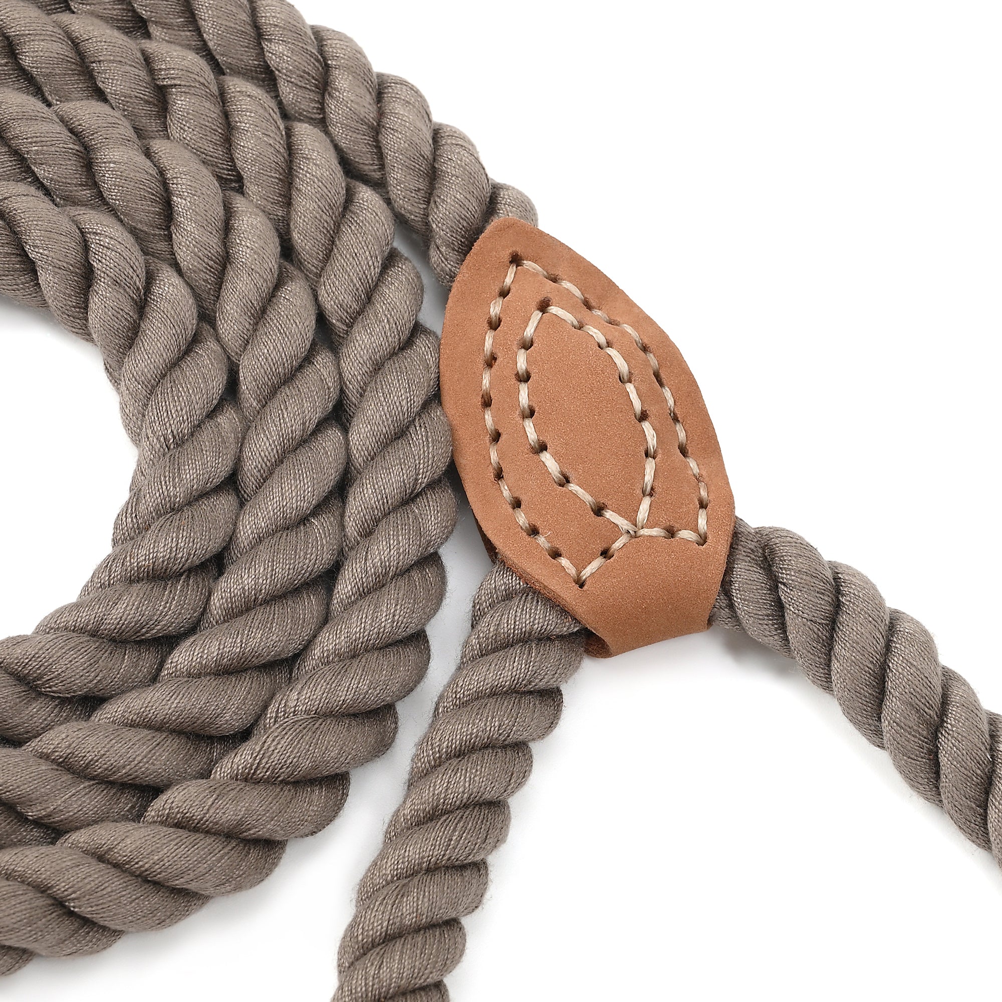 Mile High Life Short Dog Leash | Braided Cotton Rope Dog Leashes with Leather Tailor Tip | 18 Inch Dog Leash w Heavy Duty Metal Clasp | Wedding Dog Leash